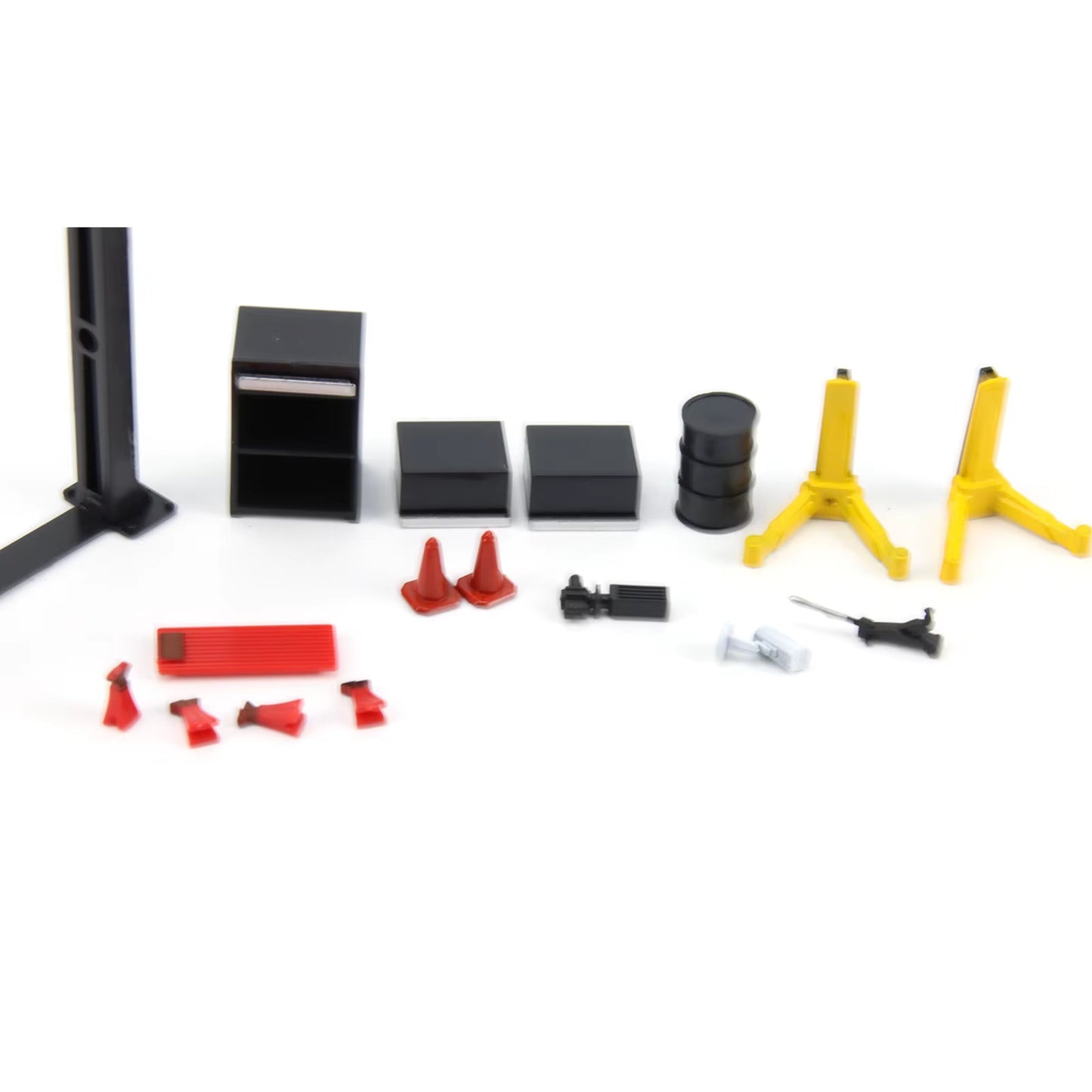Diorama 1/64 Garage Maintenance Plastic Tools Set Die-Cast Model Car Display 12PCS Kid Toys Xmas Gifts